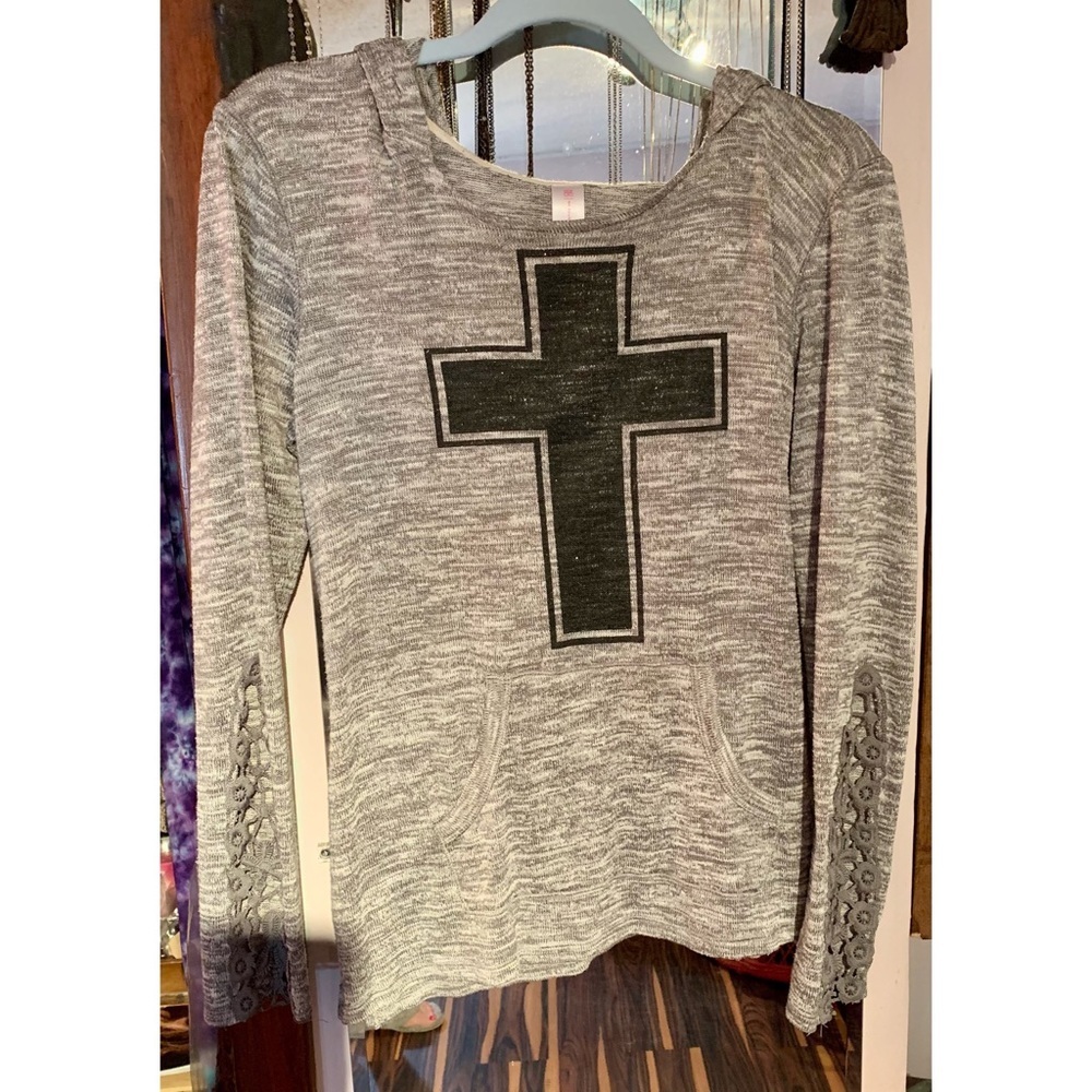 Gothic Look Hooded Light Sweater